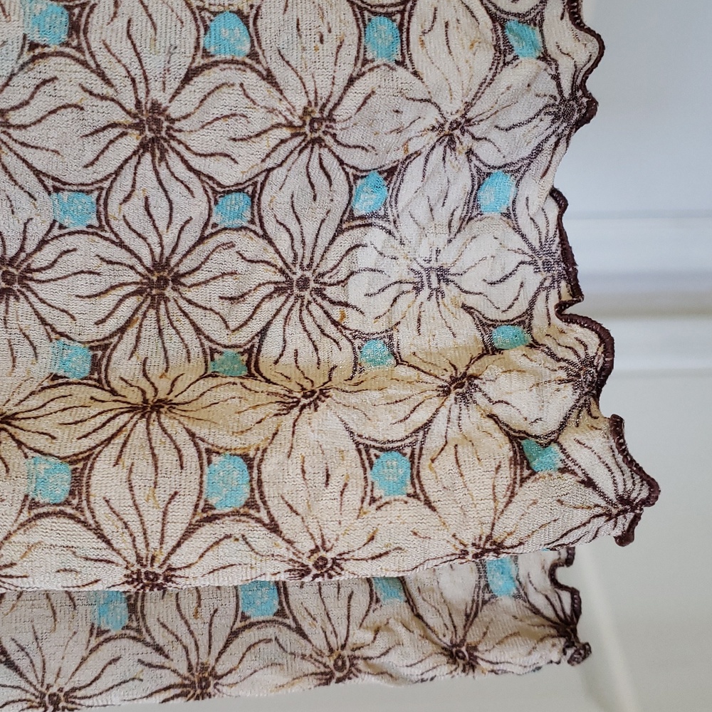 💐 Vintage Diane von Furstenberg Silk Strapless Boho Dress Beige Turquoise  • 8 - Picture 11 of 13